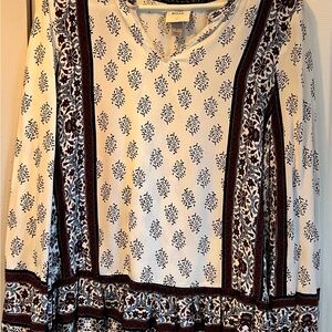 Knox Rose White and Black Patterned Blouse